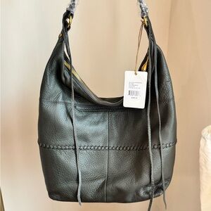 HOBO Dark Sage Green Leather Hobo Bag